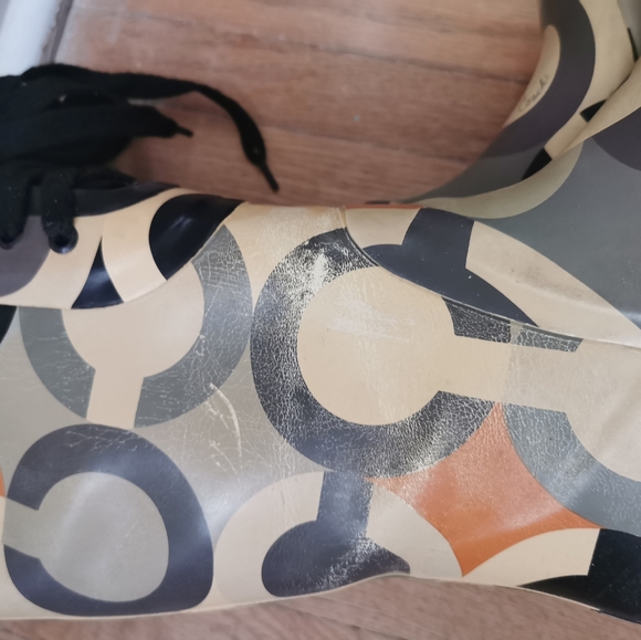 Coach Periwinkle Logo Rain Boots Size 6 - Picture 9 of 13